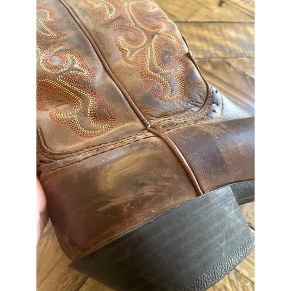 Women's Justin Pointed Toe Brown Boots Size 8B - Picture 6 of 10